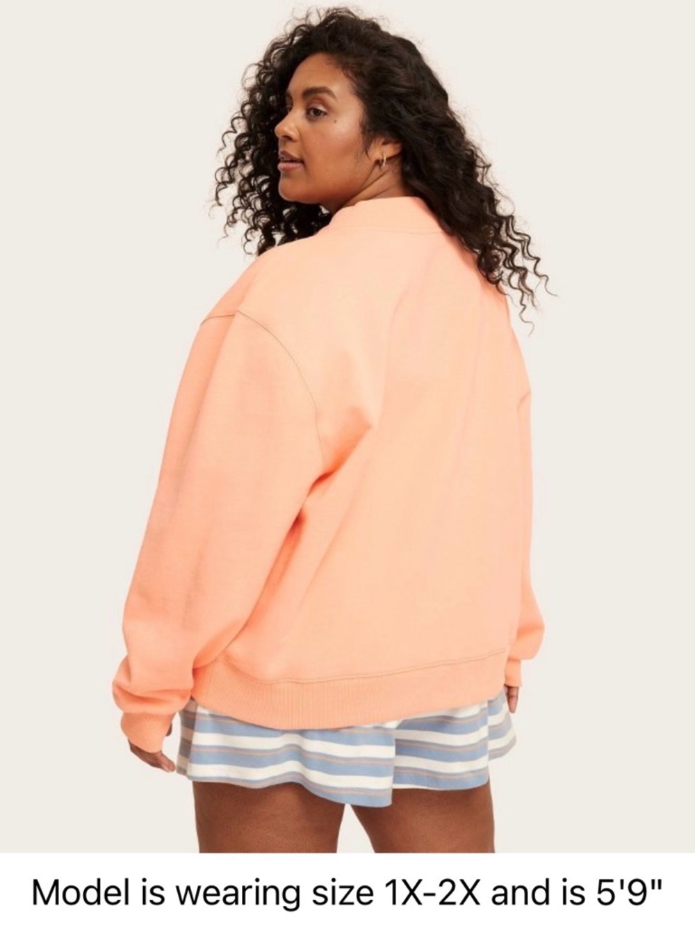 Parke x Target Peach Orange Mockneck Pullover Sweatshirt Sweater 1X/2X - Picture 2 of 8